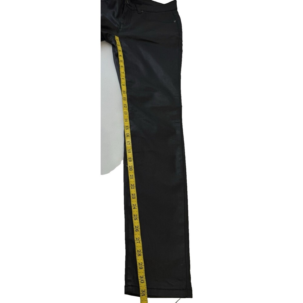 Eileen Fisher Women Sz 6 Black Coated Waxed Organic Cotton Skinny Jean Stretch - Picture 12 of 16